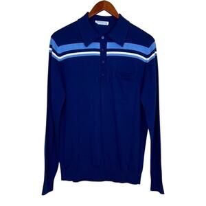 MONTAGUT • Made in France • Vintage • Wool Blend Sweater in Blue Men's Large